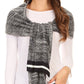 Sakkas Theo Unisex Warm Winter Heather and stripes Knit Hat & Scarf Set