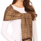 Sakkas Theo Unisex Warm Winter Heather and stripes Knit Hat & Scarf Set