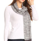 Sakkas Theo Unisex Warm Winter Heather and stripes Knit Hat & Scarf Set