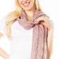 Sakkas Coline Soft Heather Chunky Cable knit Hat and Scarf Set Warm Cozy Winter