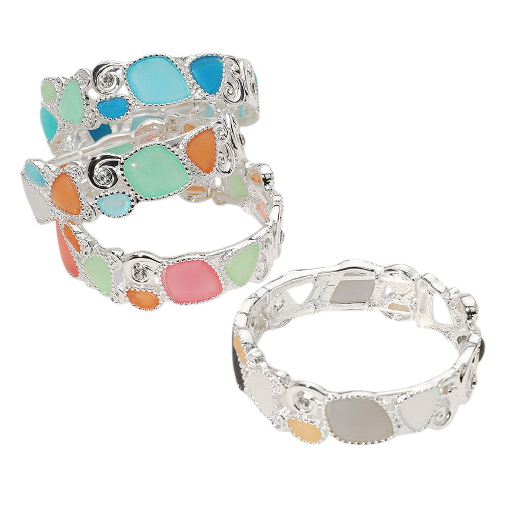 Sea Glass Pebble Stretch Bracelet
