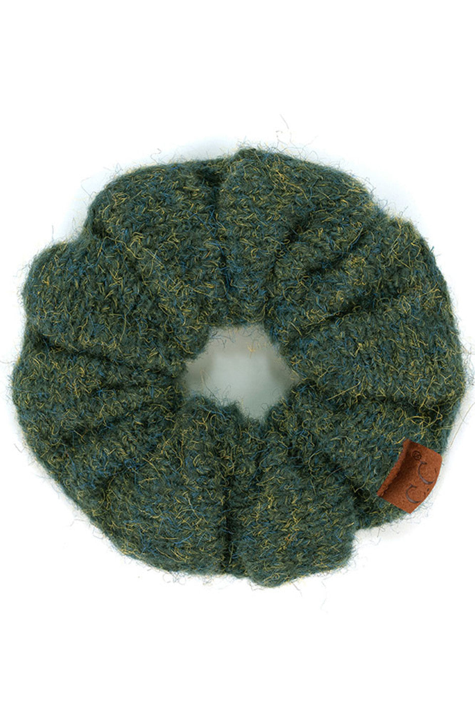 C.C Multi Yarn Knit Solid Color Soft Scrunchies