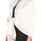 Sakkas Large Soft Silky Pashmina Feel Shawl Wrap Scarf Stole in Solid Colors