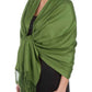 Sakkas Large Soft Silky Pashmina Feel Shawl Wrap Scarf Stole in Solid Colors