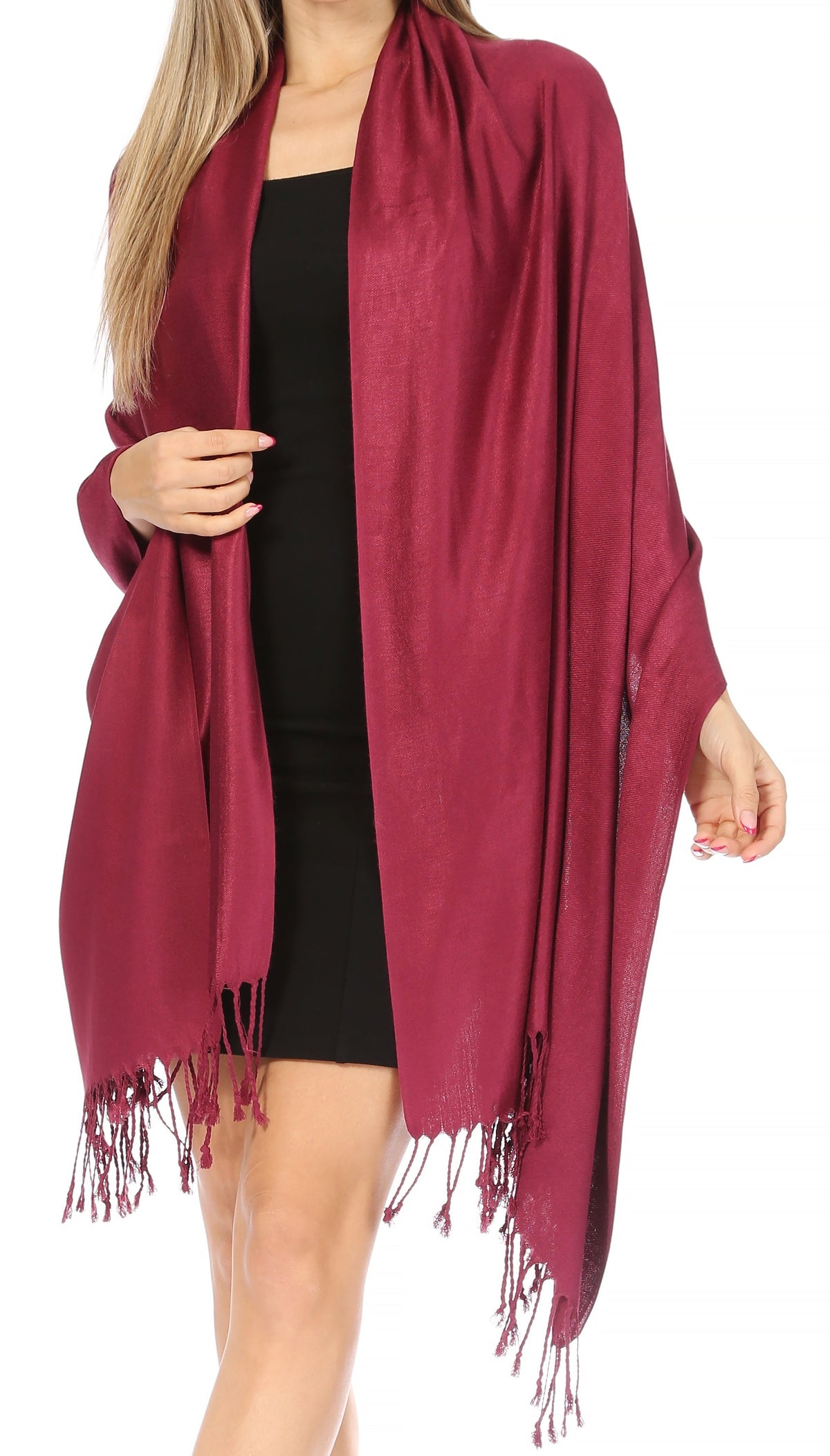 Sakkas 78" X 28" Rayon from Bamboo Soft Solid Pashmina Shawl / Wrap / Stole