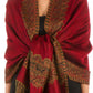 Sakkas 70" x 28" Border Pattern Layered Woven Pashmina Shawl Scarf Wrap Stole