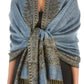 Sakkas 70" x 28" Border Pattern Layered Woven Pashmina Shawl Scarf Wrap Stole