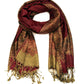 Sakkas 70" x 28" Border Pattern Layered Woven Pashmina Shawl Scarf Wrap Stole