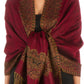 Sakkas 70" x 28" Border Pattern Layered Woven Pashmina Shawl Scarf Wrap Stole