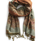 Sakkas 70" x 28" Border Pattern Layered Woven Pashmina Shawl Scarf Wrap Stole