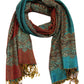 Sakkas 70" x 28" Border Pattern Layered Woven Pashmina Shawl Scarf Wrap Stole