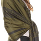 Sakkas Maela Long Extra Wide Traditional Patterned Fringe Pashmina Shawl / Scarve