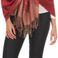 Sakkas Maela Long Extra Wide Traditional Patterned Fringe Pashmina Shawl / Scarve