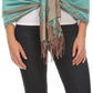 Sakkas Maela Long Extra Wide Traditional Patterned Fringe Pashmina Shawl / Scarve