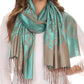 Sakkas Maela Long Extra Wide Traditional Patterned Fringe Pashmina Shawl / Scarve