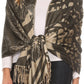Sakkas Reiley Long Wide Floral Printed Patterened Fringe Pashmina Shawl / Scarf