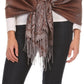 Sakkas Reiley Long Wide Floral Printed Patterened Fringe Pashmina Shawl / Scarf