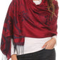 Sakkas Reiley Long Wide Floral Printed Patterened Fringe Pashmina Shawl / Scarf