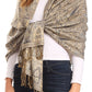 Sakkas Kalin Long Wide Woven Patterned Fringe Tassel Pashmina Shawl / Scarf