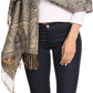 Sakkas Kalin Long Wide Woven Patterned Fringe Tassel Pashmina Shawl / Scarf