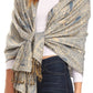 Sakkas Kalin Long Wide Woven Patterned Fringe Tassel Pashmina Shawl / Scarf