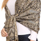 Sakkas Kalin Long Wide Woven Patterned Fringe Tassel Pashmina Shawl / Scarf