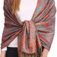 Sakkas Kalin Long Wide Woven Patterned Fringe Tassel Pashmina Shawl / Scarf