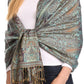 Sakkas Kalin Long Wide Woven Patterned Fringe Tassel Pashmina Shawl / Scarf