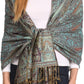 Sakkas Kalin Long Wide Woven Patterned Fringe Tassel Pashmina Shawl / Scarf