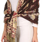 Sakkas Liua Long Wide Woven Patterned Design Multi Colored Pashmina Shawl / Scarf