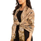 Sakkas Liua Long Wide Woven Patterned Design Multi Colored Pashmina Shawl / Scarf