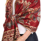 Sakkas Liua Long Wide Woven Patterned Design Multi Colored Pashmina Shawl / Scarf