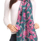 Sakkas Adele Floral Ornate Soft and Warm Pashmina Shawl Scarf Vegan Commute