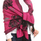 Sakkas Soffia Damask Rose Super Soft and Warm Pashmina Scarf Shawl Vegan Work