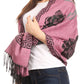 Sakkas Soffia Damask Rose Super Soft and Warm Pashmina Scarf Shawl Vegan Work