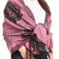 Sakkas Soffia Damask Rose Super Soft and Warm Pashmina Scarf Shawl Vegan Work