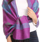 Sakkas Soffia Damask Rose Super Soft and Warm Pashmina Scarf Shawl Vegan Work