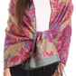 Sakkas Aurora Floral Rose Pashmina Scarf Shawl with Fringe Super Warm Soft Vegan