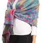 Sakkas Aurora Floral Rose Pashmina Scarf Shawl with Fringe Super Warm Soft Vegan