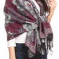 Sakkas Aurora Floral Rose Pashmina Scarf Shawl with Fringe Super Warm Soft Vegan