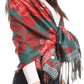Sakkas Aurora Floral Rose Pashmina Scarf Shawl with Fringe Super Warm Soft Vegan
