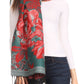 Sakkas Aurora Floral Rose Pashmina Scarf Shawl with Fringe Super Warm Soft Vegan