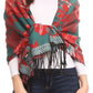 Sakkas Aurora Floral Rose Pashmina Scarf Shawl with Fringe Super Warm Soft Vegan