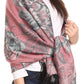 Sakkas Aurora Floral Rose Pashmina Scarf Shawl with Fringe Super Warm Soft Vegan