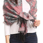 Sakkas Aurora Floral Rose Pashmina Scarf Shawl with Fringe Super Warm Soft Vegan