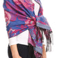 Sakkas Aurora Floral Rose Pashmina Scarf Shawl with Fringe Super Warm Soft Vegan
