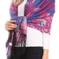 Sakkas Aurora Floral Rose Pashmina Scarf Shawl with Fringe Super Warm Soft Vegan