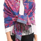 Sakkas Aurora Floral Rose Pashmina Scarf Shawl with Fringe Super Warm Soft Vegan