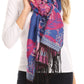 Sakkas Aurora Floral Rose Pashmina Scarf Shawl with Fringe Super Warm Soft Vegan