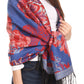 Sakkas Aurora Floral Rose Pashmina Scarf Shawl with Fringe Super Warm Soft Vegan